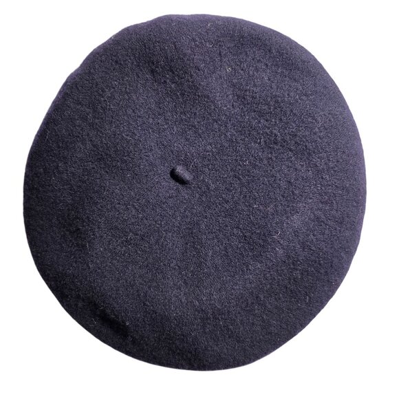 DKNY winter Beret Hat navy blue Multicolor Trim Women - Picture 1 of 4